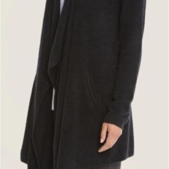 Barefoot Dreams CozyChic Lite Island Wrap Open Cardigan ~ Black - Size - S/M - Picture 4 of 11